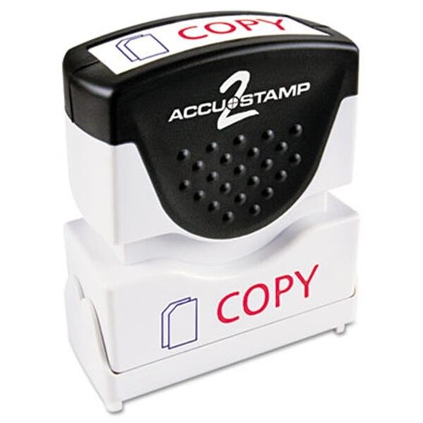 Consolidated Stamp Consolidated Stamp 035532 Accustamp2 Shutter Stamp with Anti Bacteria; Red-Blue; COPY; 1.63 x .5 35532 - main